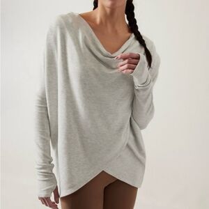 Athleta Gray Cowl Neck Sweatshirt